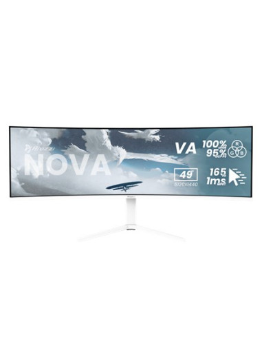Arozzi Nova 49” Curved Monitor Komputerowy 124,5 Cm (49") 5120 X 1440 Px Dual Qhd Led Biały