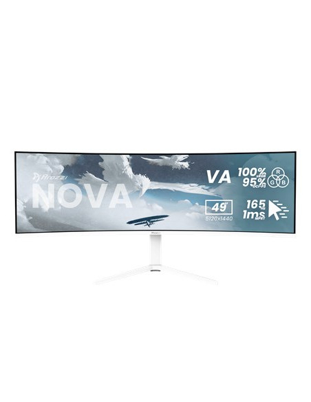 Arozzi Nova 49” Curved Monitor Komputerowy 124,5 Cm (49") 5120 X 1440 Px Dual Qhd Led Biały