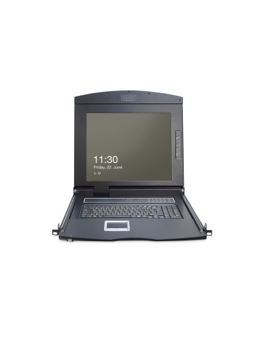 Digitus Konsola Modułowa Z Monitorem Tft O Przekątnej 17” (43,2 Cm), 8-Portowym Przełącznikiem Kvm & Touchpadem, Klawiatura Niem