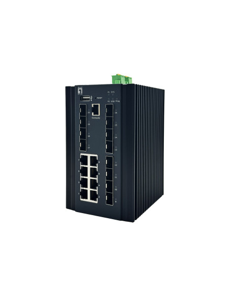 Levelone Industrial L2+ Managed Switch 20-Portowy/Ip40+Din 2,5 Gb/S
