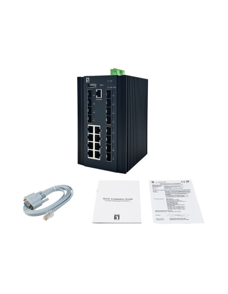 Levelone Industrial L2+ Managed Switch 20-Portowy/Ip40+Din 2,5 Gb/S
