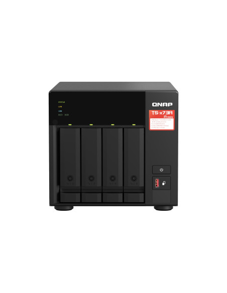 Qnap Ts-473A-8G, Tower, 4 X 2.5"/3.5" Sata , Amd Ryzen V1500B 4C/8T, 8Gb Ddr4 (Max. 64Gb), 2 X 2.5Gbe, Optional 10Gbe, Single Ps