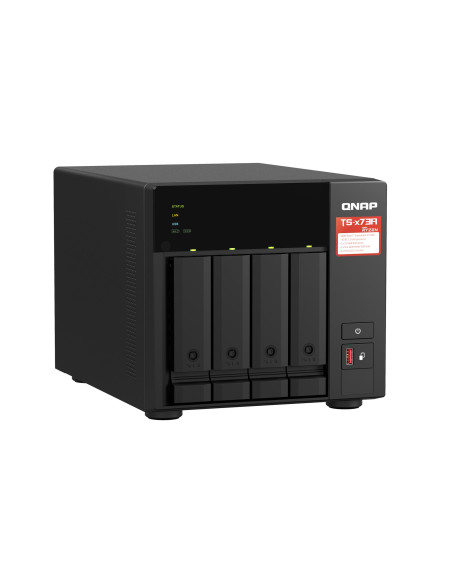 Qnap Ts-473A-8G, Tower, 4 X 2.5"/3.5" Sata , Amd Ryzen V1500B 4C/8T, 8Gb Ddr4 (Max. 64Gb), 2 X 2.5Gbe, Optional 10Gbe, Single Ps
