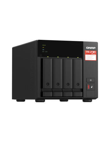 Qnap Ts-473A-8G, Tower, 4 X 2.5"/3.5" Sata , Amd Ryzen V1500B 4C/8T, 8Gb Ddr4 (Max. 64Gb), 2 X 2.5Gbe, Optional 10Gbe, Single Ps