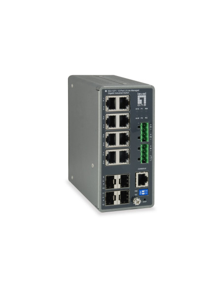 Przełącznik Przemysłowy Levelone 8Xge/4Xsfp Turing Zarządzany L3 1Gbps