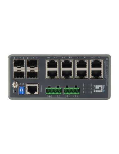 Przełącznik Przemysłowy Levelone 8Xge/4Xsfp Turing Zarządzany L3 1Gbps