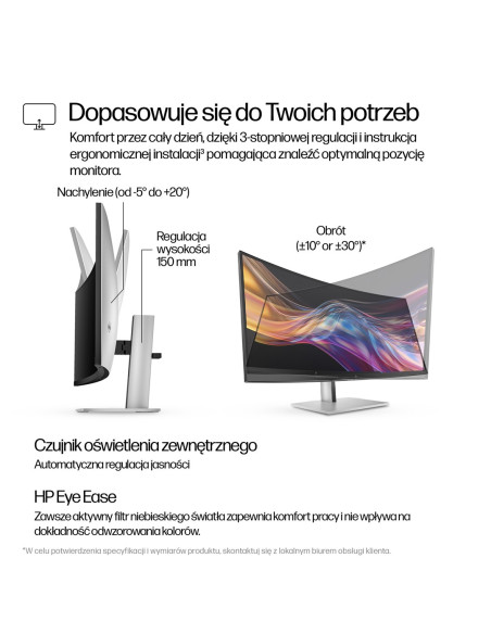 Monitor Hp Led 37,5” S7 Pro 738Pu (8K167Aa) Curved Ips Wqhd+ Hdr400 Rj-45 Thunderbolt 4