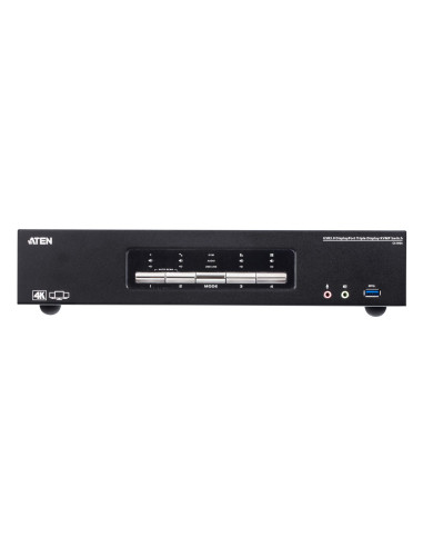 Aten Przełącznik Kvm Switch 4P Usb3.0 4K Dp Triple View Kvmp S