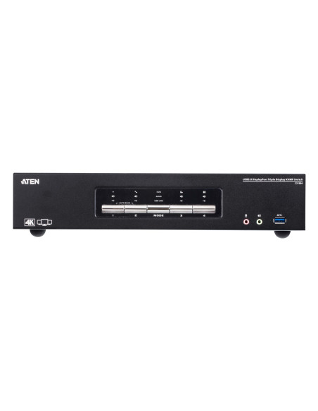 Aten Przełącznik Kvm Switch 4P Usb3.0 4K Dp Triple View Kvmp S