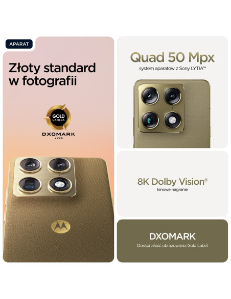Motorola Signature 17,2 Cm (6.78") Dual Sim Android 16.0 5G Usb Type-C 16 Gb 512 Gb 5200 Mah Złoto