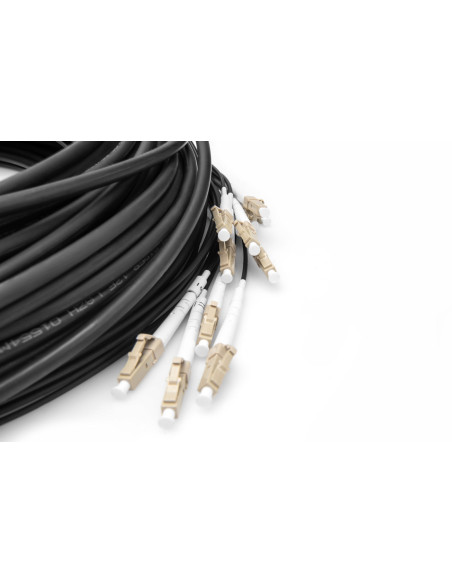 Digitus Zakończony Fabrycznie Uniwersalny Kabel Światłowodowy Typu Breakout, Wielomodowy Om4, 12 Włókien, Lc/Upc – Lc/Upc