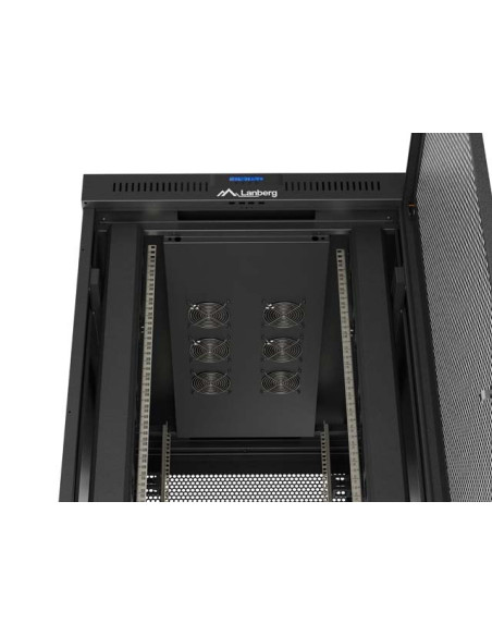 Lanberg Instalacyjna Szafa Stojąca Rack 19" 47U 800X1200 Czarna Drzwi Perforowane Lcd (Flat Pack) V2