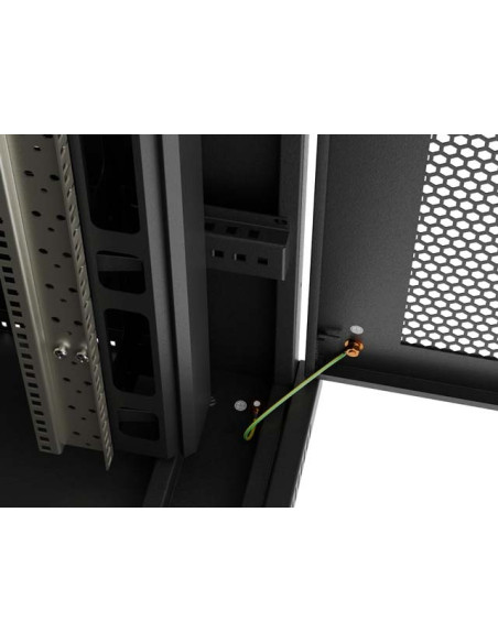 Lanberg Instalacyjna Szafa Stojąca Rack 19" 47U 800X1200 Czarna Drzwi Perforowane Lcd (Flat Pack) V2