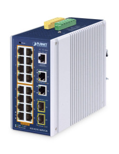 Planet Ip30 Industrial L2/L4 16-Port Zarządzany L2/L4 Gigabit Ethernet (10/100/1000) Obsługa Poe Aluminium, Niebieski 2