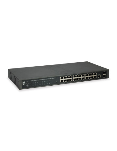 Przełącznik Levelone Websmart/Gb Poe+ 26-Portowy 19" 370W 1Gbps