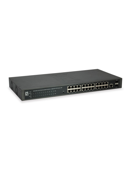 Przełącznik Levelone Websmart/Gb Poe+ 26-Portowy 19" 370W 1Gbps