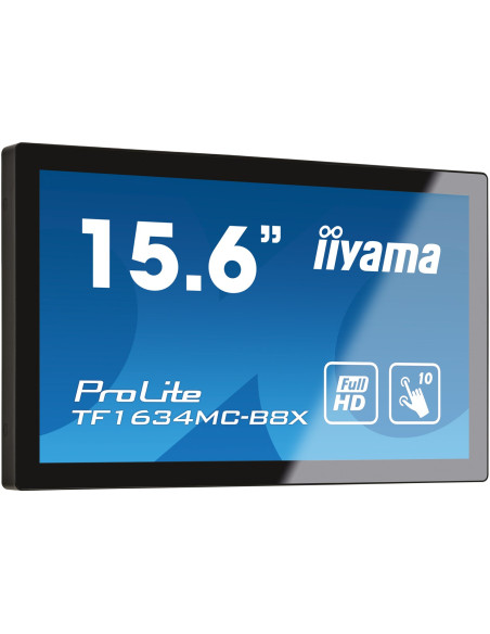 Iiyama Prolite Tf1634Mc-B8X Monitor Komputerowy 39,6 Cm (15.6") 1920 X 1080 Px Full Hd Led Ekran Dotykowy Przeznaczony Dla Wielu