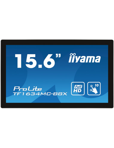Iiyama Prolite Tf1634Mc-B8X Monitor Komputerowy 39,6 Cm (15.6") 1920 X 1080 Px Full Hd Led Ekran Dotykowy Przeznaczony Dla Wielu