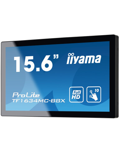 Iiyama Prolite Tf1634Mc-B8X Monitor Komputerowy 39,6 Cm (15.6") 1920 X 1080 Px Full Hd Led Ekran Dotykowy Przeznaczony Dla Wielu