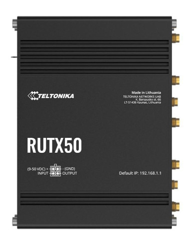Teltonika Rutx50 Router Bezprzewodowy Gigabit Ethernet Dual-Band (2.4 Ghz/5 Ghz) 5G Czarny