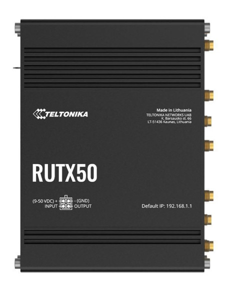 Teltonika Rutx50 Router Bezprzewodowy Gigabit Ethernet Dual-Band (2.4 Ghz/5 Ghz) 5G Czarny