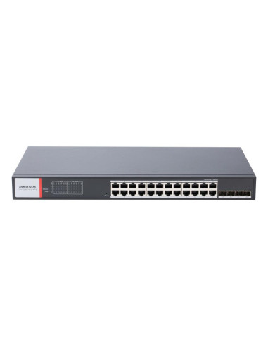 Hikvision Ds-3T1528Hp-Si-24P4F Przełącznik Sieciowy Zarządzany Gigabit Ethernet (10/100/1000) Obsługa Poe Czarny