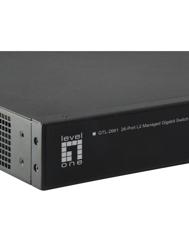 Przełącznik Zarządzalny Levelone Kilby Gb/L2 26-Portowy 19" 10 Gb/S