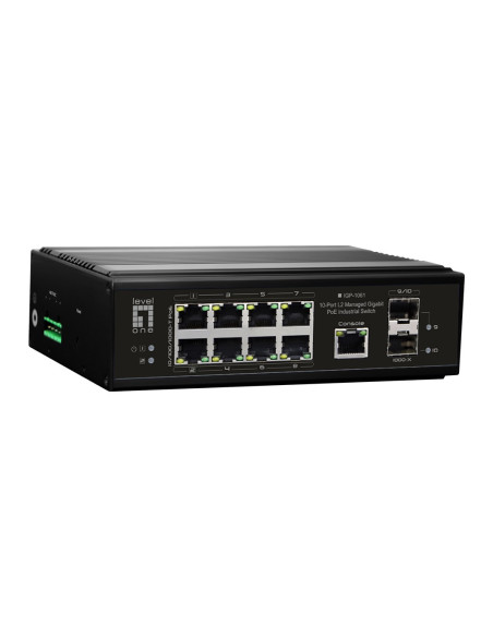 Przełącznik Levelone Industrial Gb/L2 Managed Poe 10-Portowy 360 W 1 Gb/S