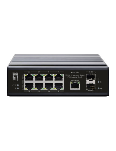 Przełącznik Levelone Industrial Gb/L2 Managed Poe 10-Portowy 360 W 1 Gb/S