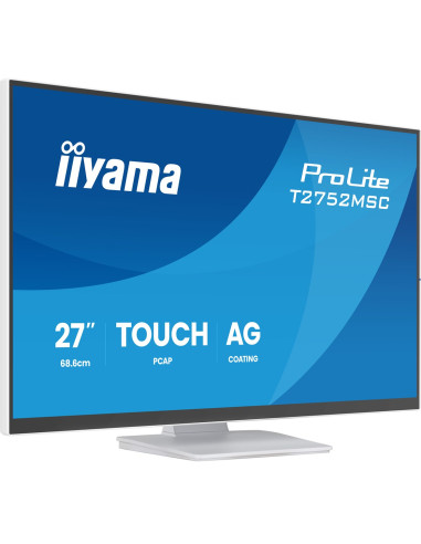 Iiyama Prolite T2752Msc-W1Ag Monitor Komputerowy 68,6 Cm (27") 1920 X 1080 Px Full Hd Lcd Ekran Dotykowy Biały
