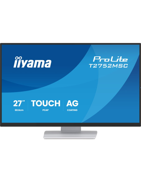 Iiyama Prolite T2752Msc-W1Ag Monitor Komputerowy 68,6 Cm (27") 1920 X 1080 Px Full Hd Lcd Ekran Dotykowy Biały