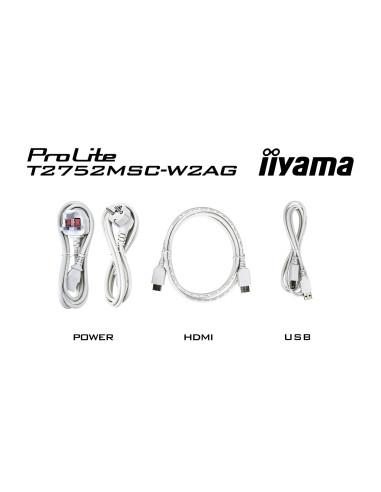 Iiyama Prolite T2752Msc-W1Ag Monitor Komputerowy 68,6 Cm (27") 1920 X 1080 Px Full Hd Lcd Ekran Dotykowy Biały