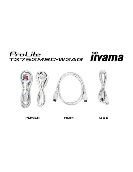 Iiyama Prolite T2752Msc-W1Ag Monitor Komputerowy 68,6 Cm (27") 1920 X 1080 Px Full Hd Lcd Ekran Dotykowy Biały