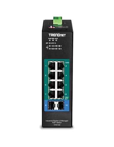 Trendnet Switch 10-Portowy Przemysłowy Gbit Poe+ L2 Metal Ip30