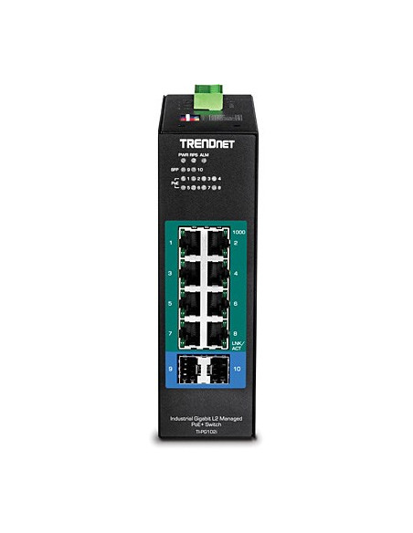 Trendnet Switch 10-Portowy Przemysłowy Gbit Poe+ L2 Metal Ip30