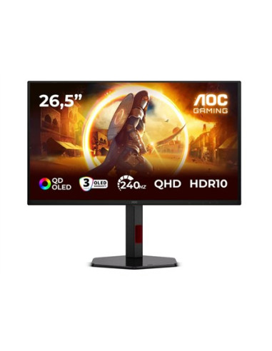 Aoc G4 Q27G4Zdr Monitor Komputerowy 67,3 Cm (26.5") 2560 X 1440 Px Quad Hd Qd-Oled Czarny, Czerwony