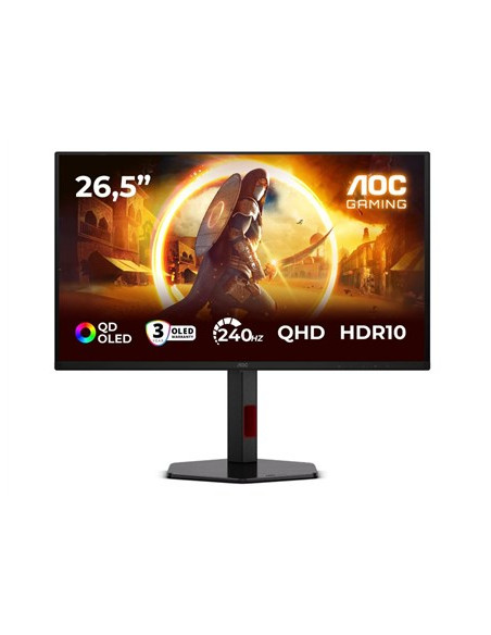 Aoc G4 Q27G4Zdr Monitor Komputerowy 67,3 Cm (26.5") 2560 X 1440 Px Quad Hd Qd-Oled Czarny, Czerwony