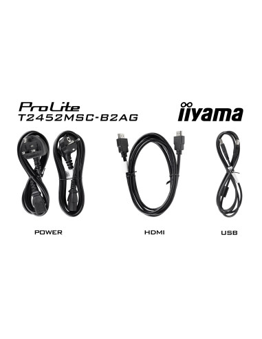 Iiyama Prolite T2452Msc-B2Ag Monitor Komputerowy 61 Cm (24") 1920 X 1080 Px Full Hd Led Ekran Dotykowy Czarny