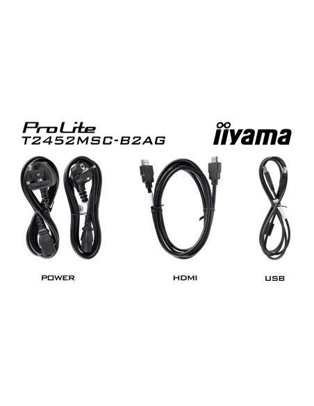 Iiyama Prolite T2452Msc-B2Ag Monitor Komputerowy 61 Cm (24") 1920 X 1080 Px Full Hd Led Ekran Dotykowy Czarny
