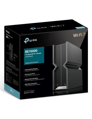 Tp-Link Archer Be700 Router Bezprzewodowy Multi-Gigabit Ethernet Trójpasmowy (2,4 Ghz / 5 Ghz / 6 Ghz) Czarny