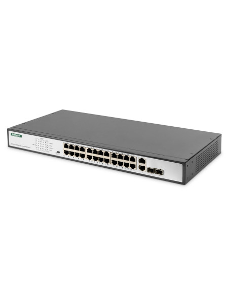 Digitus Dn-95343 Przełącznik Sieciowy Nie Zarządzany Fast Ethernet (10/100) Obsługa Poe 1U Czarny, Srebrny