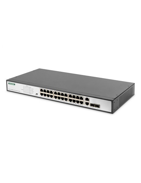 Digitus Dn-95343 Przełącznik Sieciowy Nie Zarządzany Fast Ethernet (10/100) Obsługa Poe 1U Czarny, Srebrny