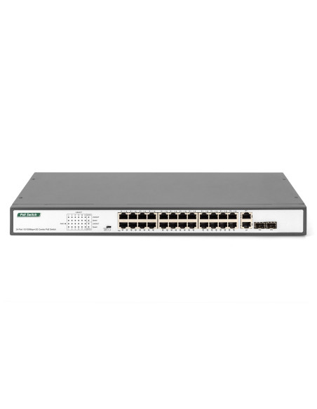 Digitus Dn-95343 Przełącznik Sieciowy Nie Zarządzany Fast Ethernet (10/100) Obsługa Poe 1U Czarny, Srebrny