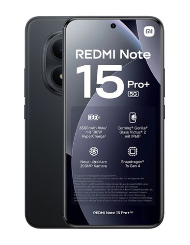 Xiaomi Redmi Note 15 Pro+ 5G Midnight Black - 17,4 Cm (6.83") 8 Gb 256 Gb 6500 Mah Czarny