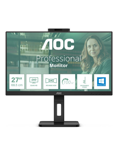Aoc Q27P3Cw Monitor Komputerowy 68,6 Cm (27") 2560 X 1440 Px Quad Hd Led Czarny