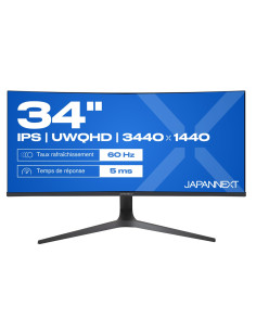 Monitor Zakrzywiony Japannext 86,4Cm Jn-Ips340Uwqhd60C-C65W-Hs-W