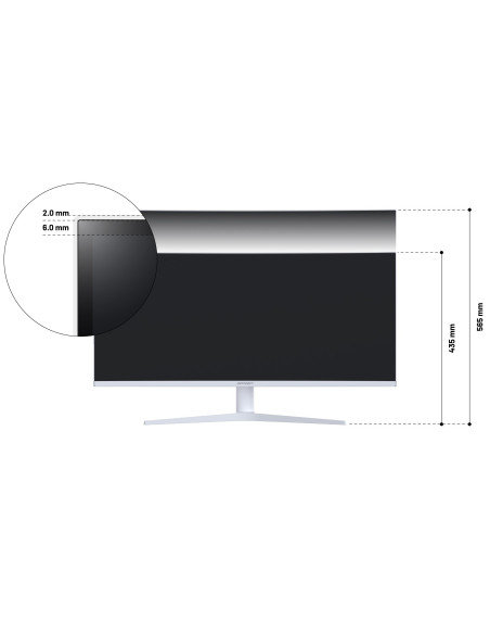 Monitor Zakrzywiony Japannext 86,4Cm Jn-Ips340Uwqhd60C-C65W-Hs-W