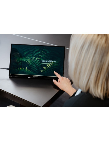 Verbatim 32238 Monitor Komputerowy 39,6 Cm (15.6") 3840 X 2160 Px 4K Ultra Hd Lcd Ekran Dotykowy Czarny