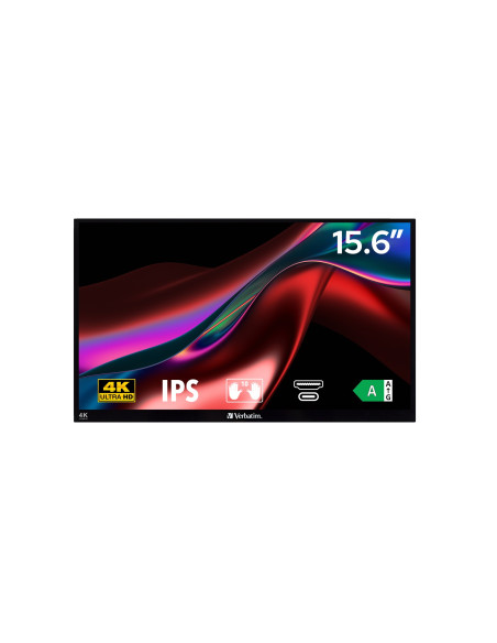 Verbatim 32238 Monitor Komputerowy 39,6 Cm (15.6") 3840 X 2160 Px 4K Ultra Hd Lcd Ekran Dotykowy Czarny