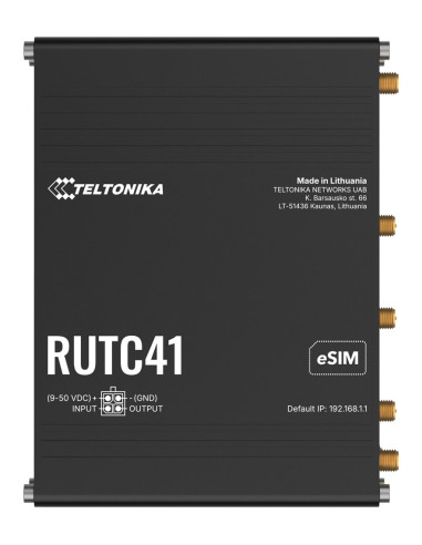 Teltonika Rutc41 Router Bezprzewodowy Gigabit Ethernet Dual-Band (2.4 Ghz/5 Ghz) 5G Czarny